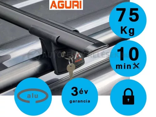 Aguri runner 120 cm A/B čierne hliník Strešný nosič integrovanými pozdĺžnikmi (51025)