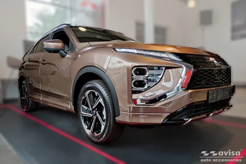 Avisa strieborná saténová oceľová ochrana prahu modrý "Hybridný" (4-dielny) MITSUBISHI ECLIPSE CROSS 2018->, MITSUBISHI ECLIPSE CROSS PHEV 2021->