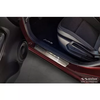   Avisa strieborná saténová oceľová ochrana prahu razený "Lines" (4-dielny) NISSAN JUKE II 2019->