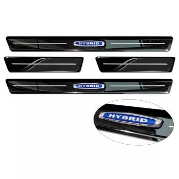   Avisa čierna leštená oceľová ochrana prahu modrý "Hybridný" (4-dielny) VOLVO V90 kombi 2016->, VOLVO V90 Cross Country 2016->