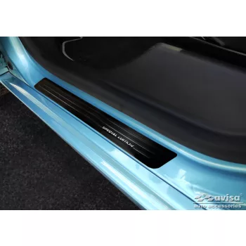   Avisa čierna oceľová ochrana prahu "Special Edition" (4-dielny) chrómový s nápisom RENAULT ZOE hatchback 5D FL2019->