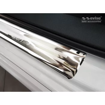   Avisa strieborná saténová oceľová ochrana prahu "Sportline" s gravírovaním SUBARU IMPREZA V (GT) 5D FL2017->