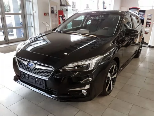 Avisa čierna leštená oceľová ochrana prahu "Sportline" s gravírovaním SUBARU IMPREZA V (GT) 5D FL2017->