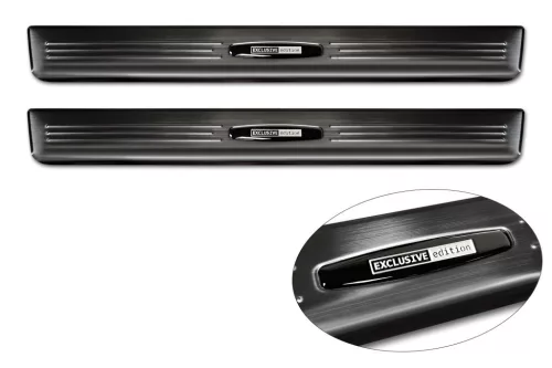Avisa čierna oceľová ochrana prahu "exclusive edition" 3d emblem (2 pcs - front) FORD TOURNEO CONNECT III 2022->