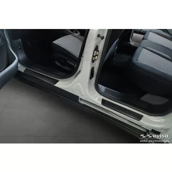   Avisa čierna matná oceľová ochrana prahu razený "Lines" (4-dielny) FORD TURNEO COURIER II 2023->