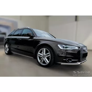   Avisa strieborná saténová oceľová ochrana nárazníka AUDI A6 C7 Allroad 2012-2014, FL2014-2018