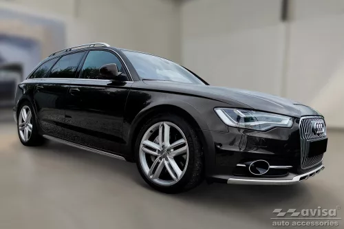 Avisa strieborná saténová oceľová ochrana nárazníka AUDI A6 C7 Allroad 2012-2014, FL2014-2018