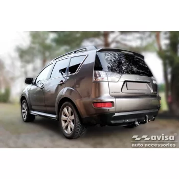   Avisa strieborná saténová oceľová ochrana nárazníka CITROEN C-CROSSER 2007-2012, MITSUBISHI OUTLANDER II 2006-2012, PEUGEOT 4007 2007-2012