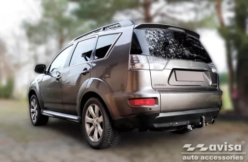 Avisa strieborná saténová oceľová ochrana nárazníka CITROEN C-CROSSER 2007-2012, MITSUBISHI OUTLANDER II 2006-2012, PEUGEOT 4007 2007-2012