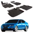 EgriAuto 3D prémiové gumové koberce s patentkami Skoda Octavia 3 2013-2019