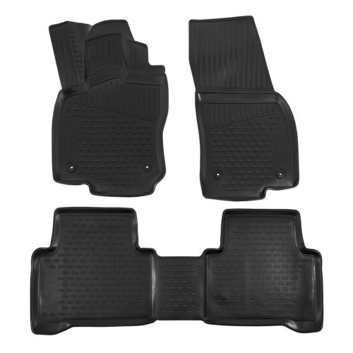 EgriAuto Prémiové 3D gumové autokoberce s uchytením Touran 2015-