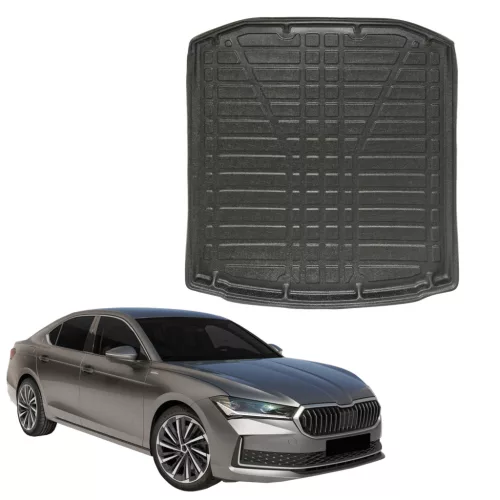 EgriAuto čierna protišmyková vaňa do kufra Skoda Superb Sedan 2024-