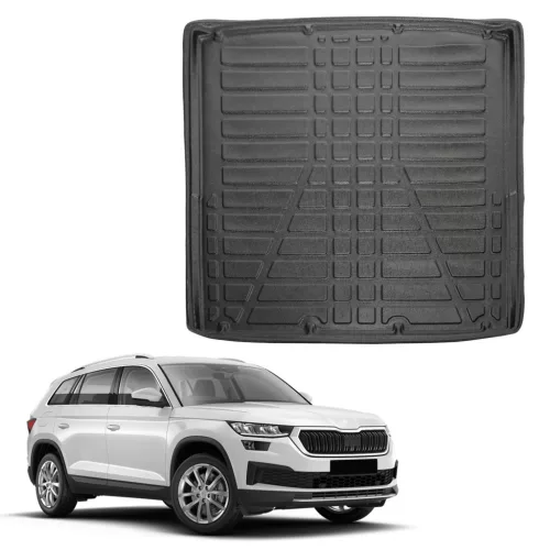 EgriAuto čierna protišmyková vaňa do kufra Skoda Kodiaq 5- üléses 2024- (horný nosič)