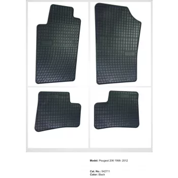   Spevnená pätová zóna Gumové autokoberce PEUGEOT 206 1998-2012 (542711)