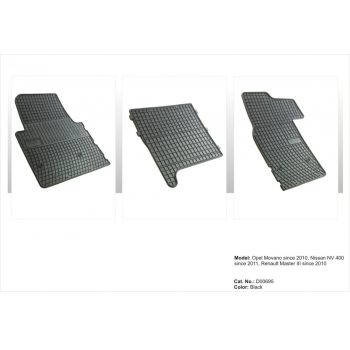   Spevnená pätová zóna Gumové autokoberce garnitúra NISSAN NV400 2011- Opel Movano B 2010- Renault Master III 2010- (D00695)