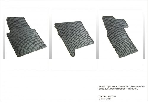 Spevnená pätová zóna Gumové autokoberce garnitúra NISSAN NV400 2011- Opel Movano B 2010- Renault Master III 2010- (D00695)