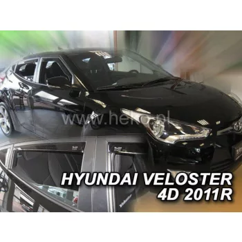   Heko 4 dielny deflektor Hyundai Veloster 4 dverový+ha 2011- (2+1dverovýó) Anglická verzia (17297)