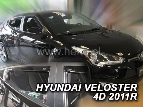Heko 4-dielne deflektory okien Hyundai Veloster 4-dverový+ha 2011- (2+1ajtó) Angol verzia (17297)
