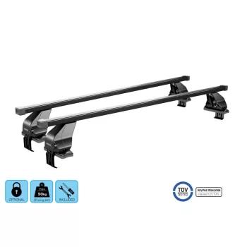   Menabo Omega Black XL čierne oceľ Strešný nosič uzamykateľný KIT21G