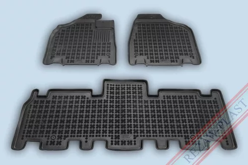 Rezaw čierne gumové koberce Kia CARNIVAL II VAN 5-miestny od 2005 (201011A)